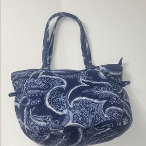 Vera Bradley Blue and White Paisley Shoulder Bag
